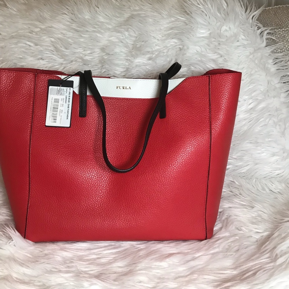 Brand new Furla pebble leather shopping tote